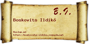Boskovits Ildikó névjegykártya